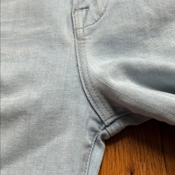 Frame Le High Flare Jeans 25 Light Wash Stretch Raw Hem Boho High Rise - Picture 6 of 14